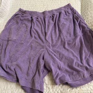 Purple Women's Terry Cloth Shorts